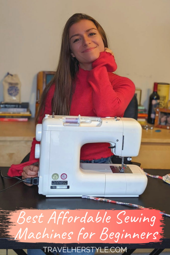 Emily at sewing machine perfect for beginners