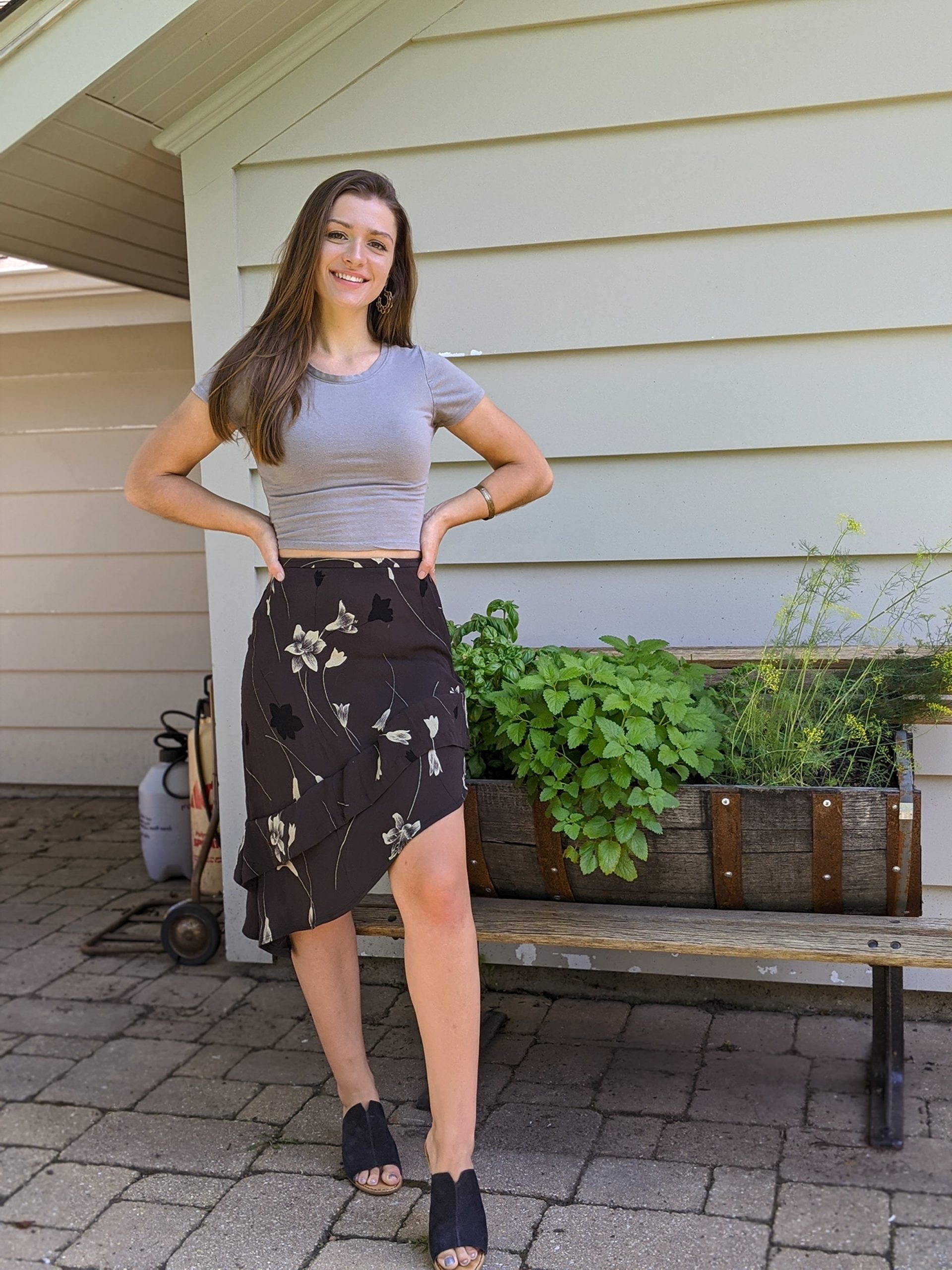 upcycled asymmetrical skirt